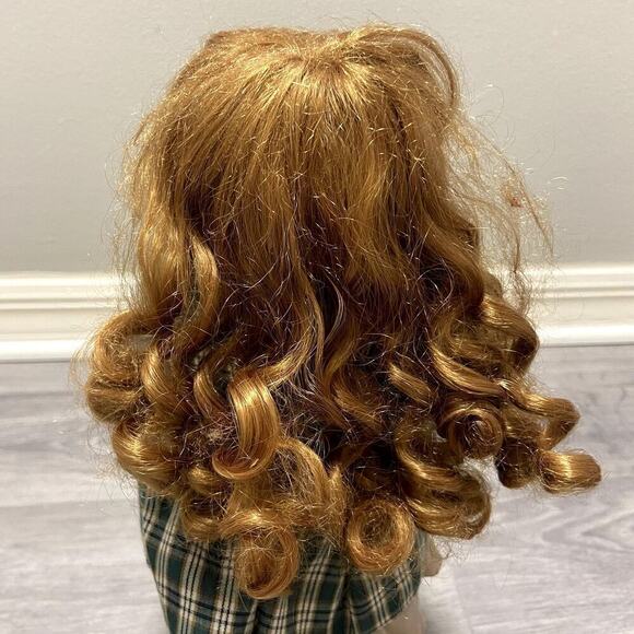 Vintage Porcelain Doll on A Wooden Horse Rocker - Picture 4 of 10